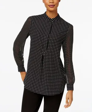 Anne Klein Petite blouse with polka dot print