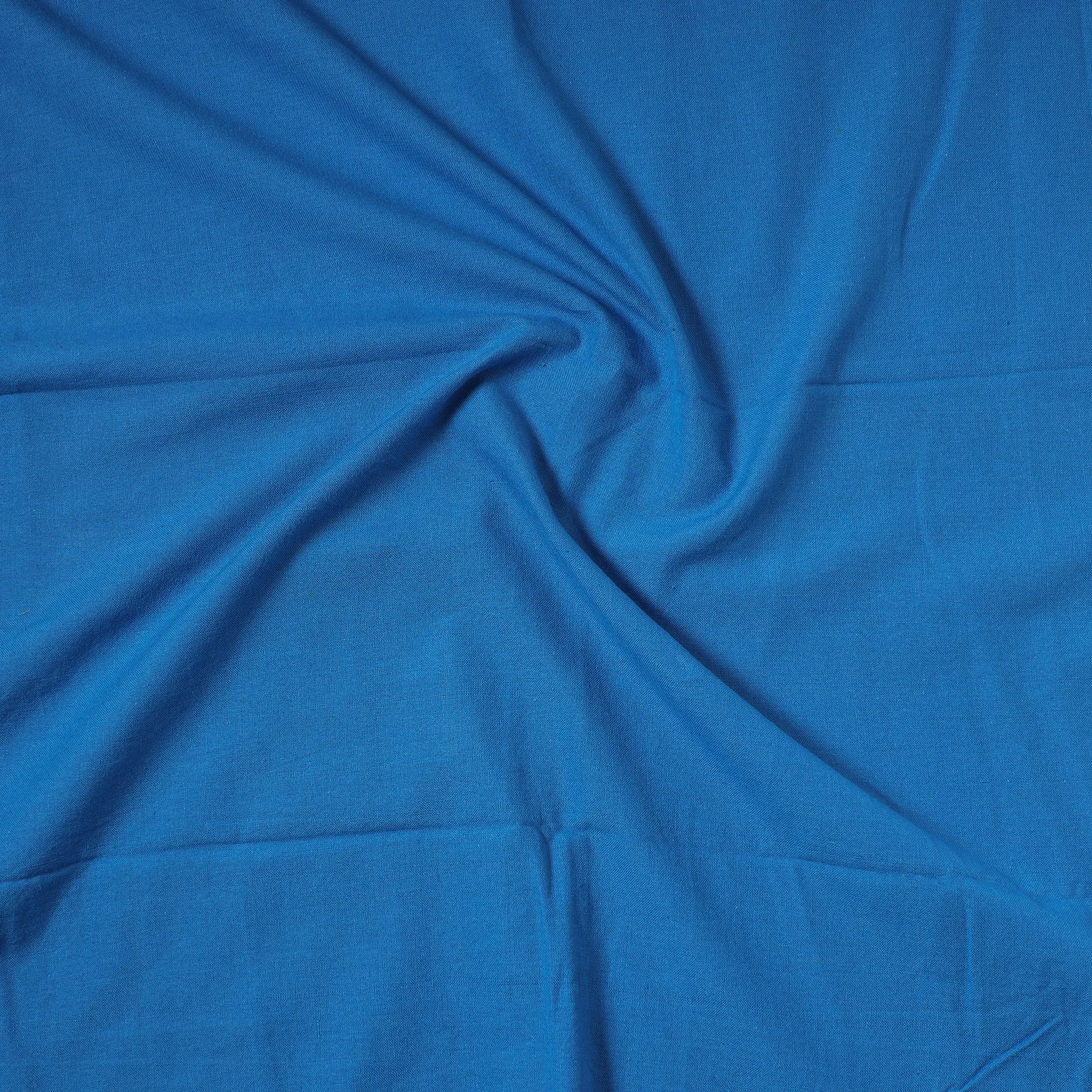 Blue - Jhiri Pure Handloom Cotton Precut Fabric (1.8 meter) 23