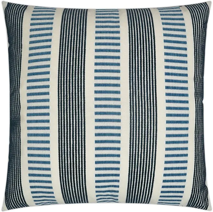 Contempo Neutrals Outdoor Pillows/Compound Stripes Indigo