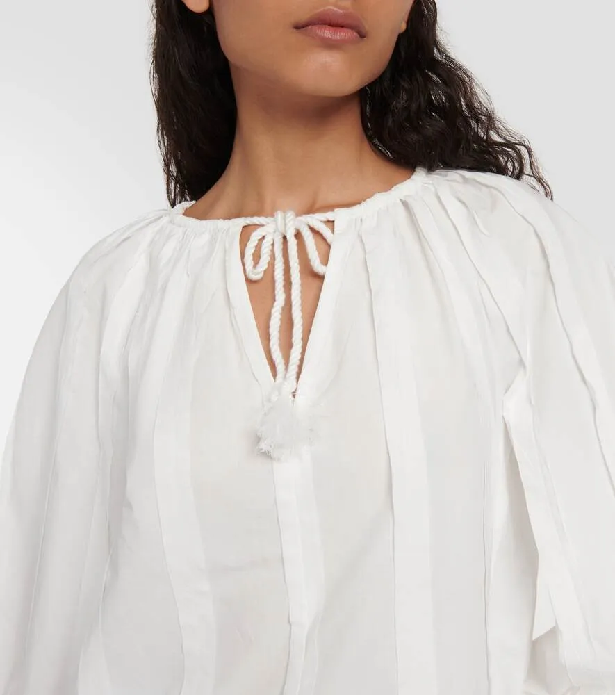 Cotton Juliette blouse ULLA JOHNSON, white