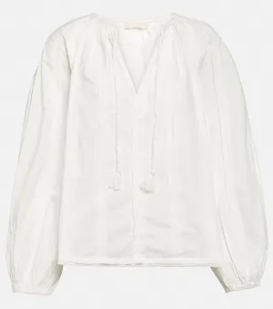 Cotton Juliette blouse ULLA JOHNSON, white