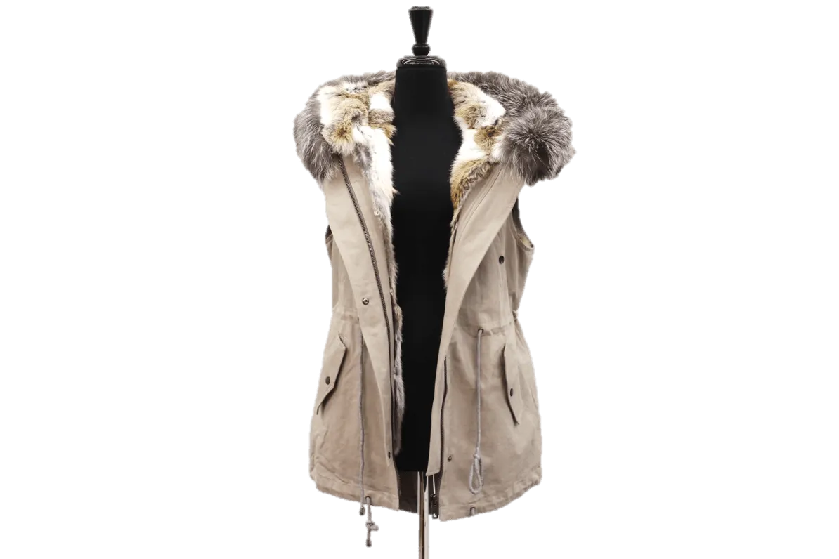 Parka/Fur Vest- Camel