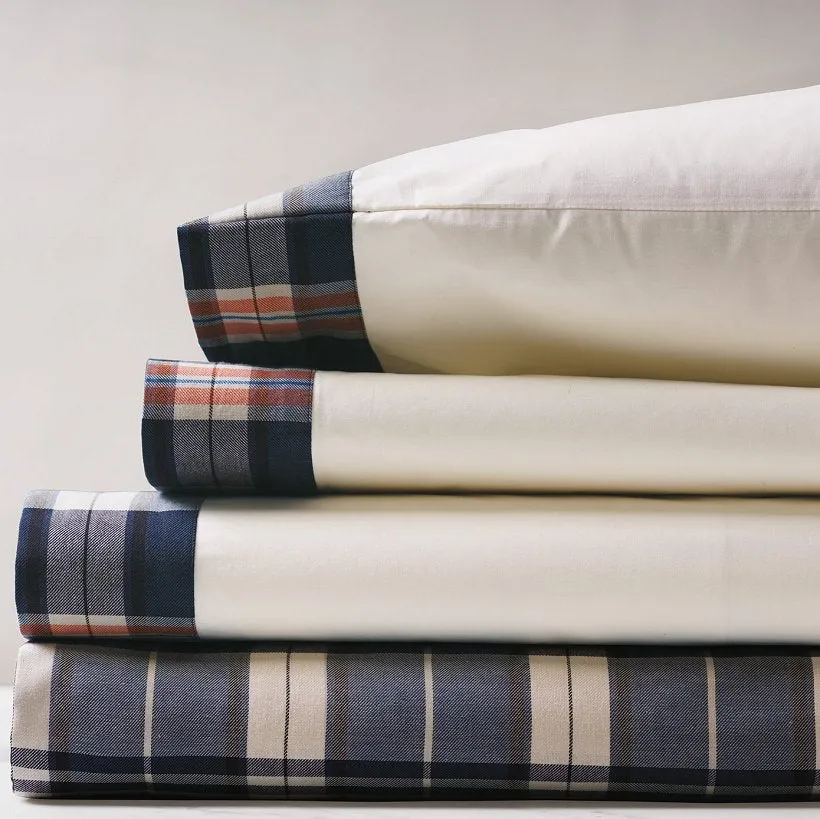 Plaid Cuff Sheet Set