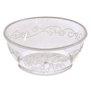 "BULK" Hanna K. Signature D'Vine Heavy Weight Plastic Bowl Clear 6 oz