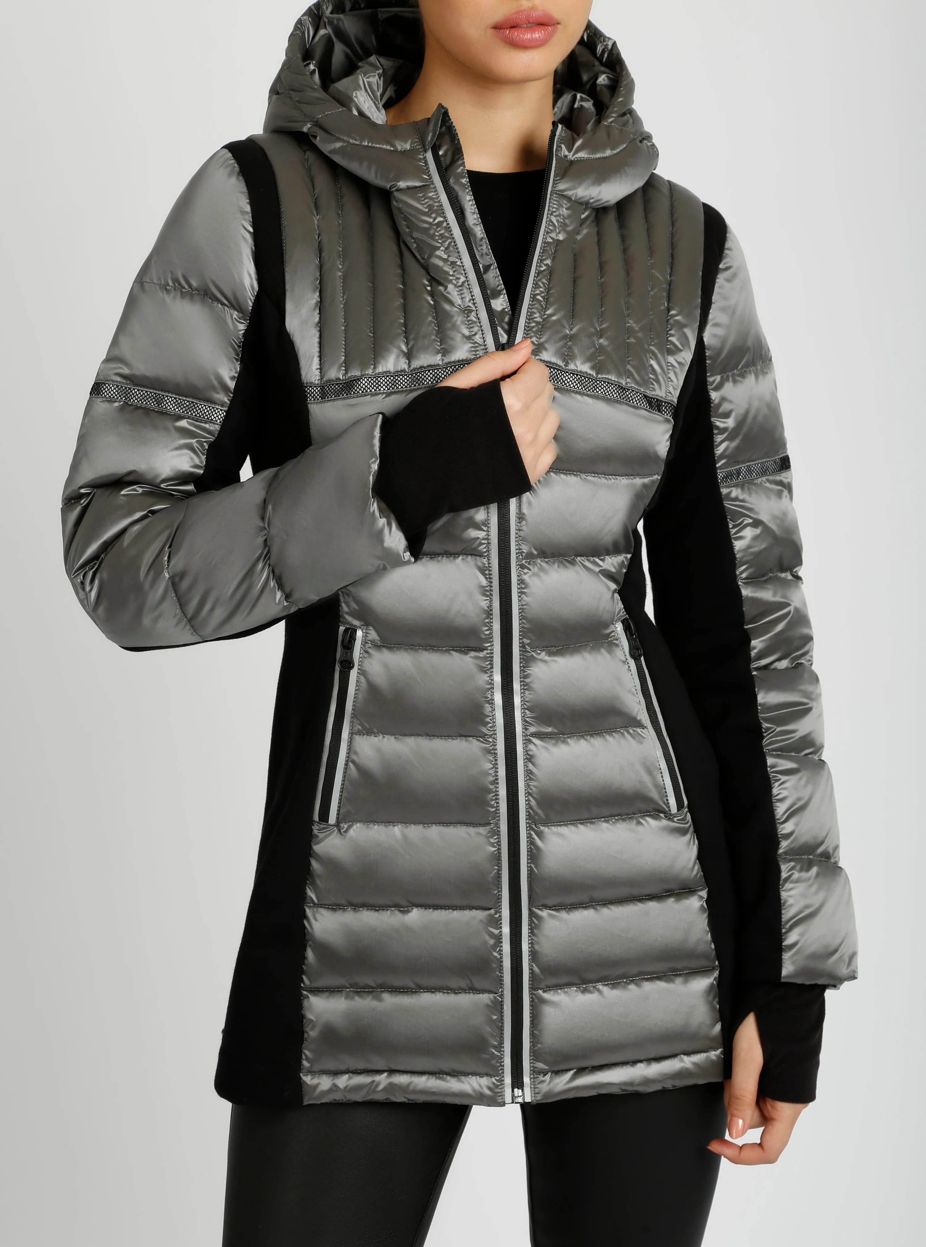 Reflective Inset Down Filled Feather Weight Parka