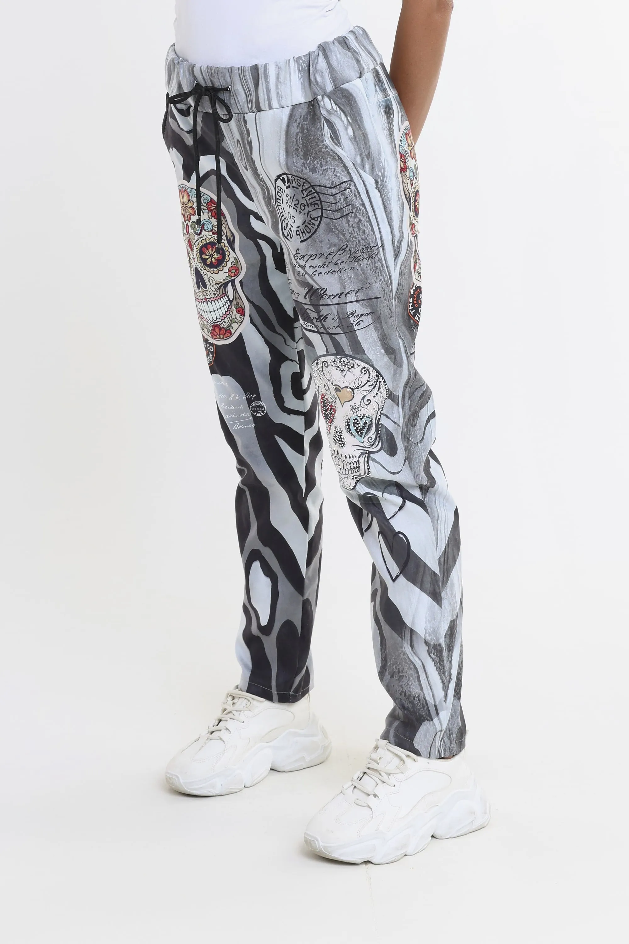 Skull Sonya Sueded Drawstring Pant (PL610H)