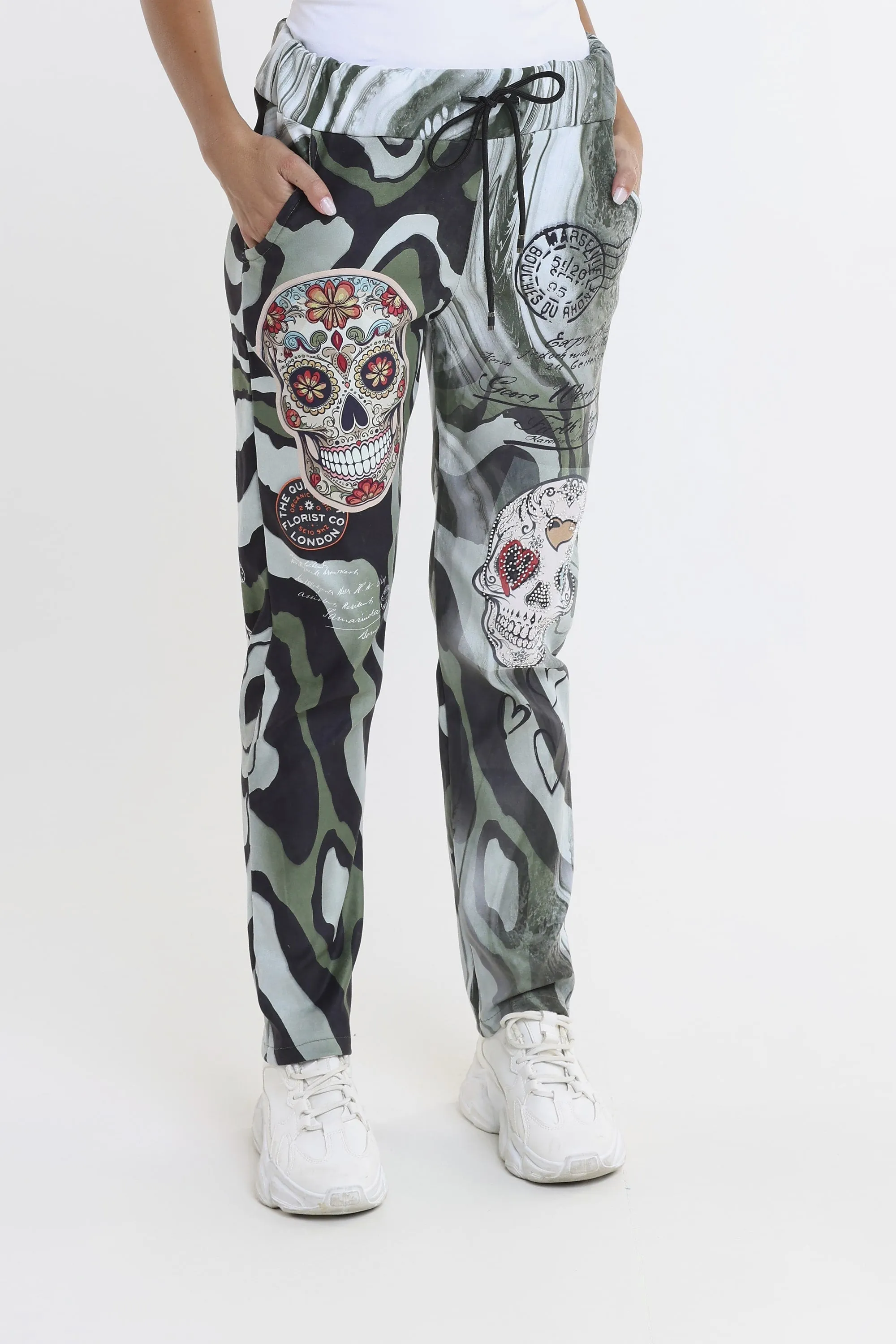 Skull Sonya Sueded Drawstring Pant (PL610H)