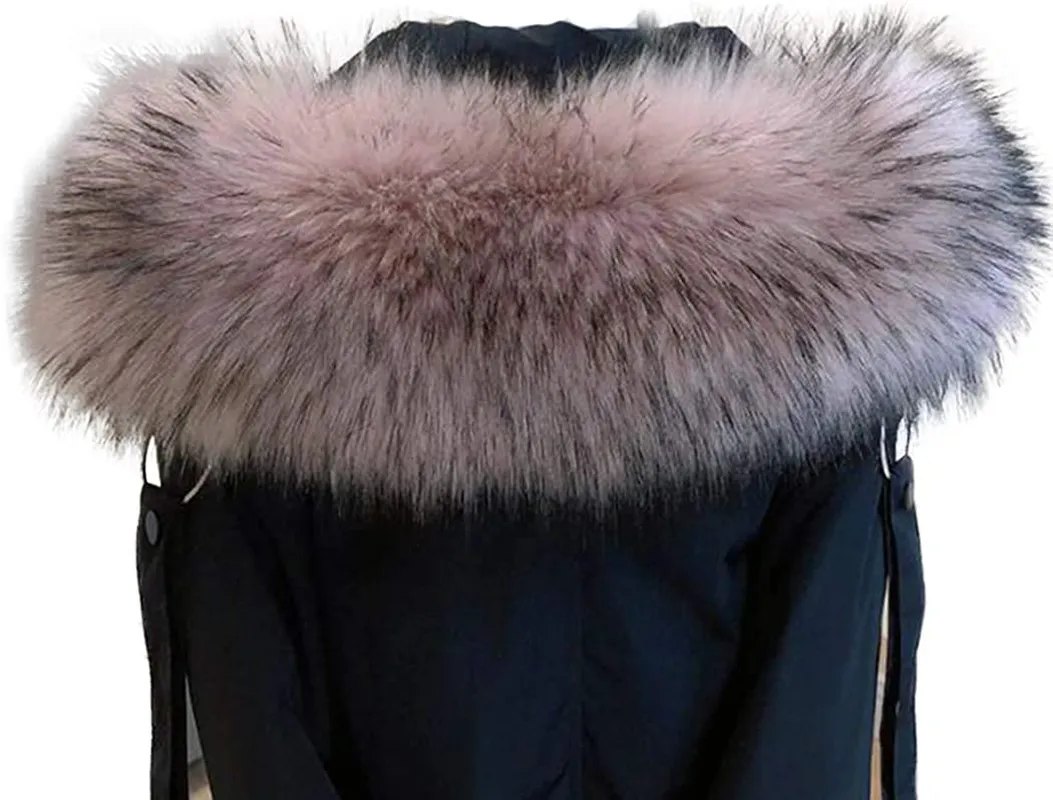 Tngan Faux Fur Collar Scarf Hood Trim Neck Warmer for Winter Coat Jacket Parka