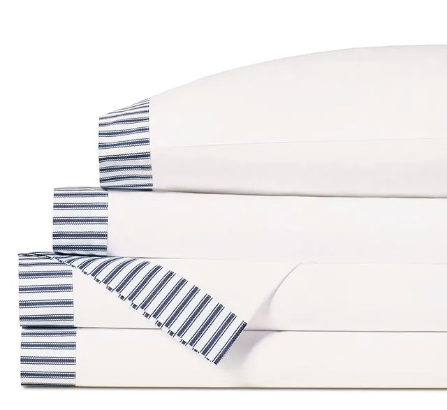 Vintage Beach Navy Ticking Stripe Sheet Set